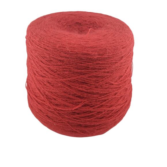 Very Large Red Wool Crochet Thread Cone Vintage Lace Knitting Crochet - Picture 1 of 5